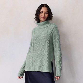 Women's LC Lauren Conrad Turtleneck Cable Tunic Sweater