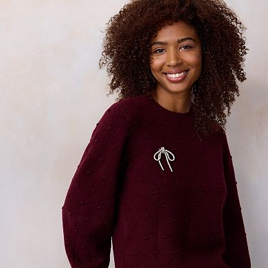 Women's LC Lauren Conrad Crew Neck Balloon Sleeve Sweater