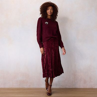 Women's LC Lauren Conrad Crew Neck Balloon Sleeve Sweater