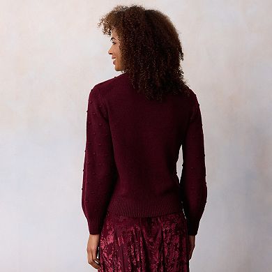 Women's LC Lauren Conrad Crew Neck Balloon Sleeve Sweater