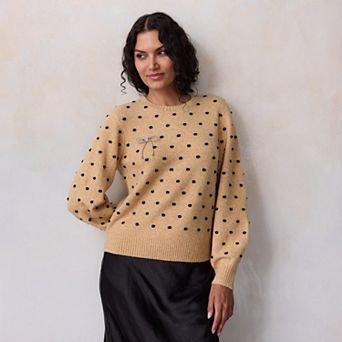 Women's LC Lauren Conrad Crew Neck Balloon Sleeve Sweater