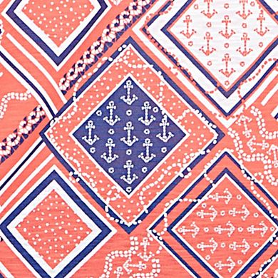 Hearts of Palm Plus Size Anchors Away Tie Front Top