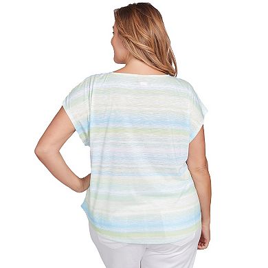 Hearts of Palm Plus Size It's A Spring Thing Palm Tree Print Top