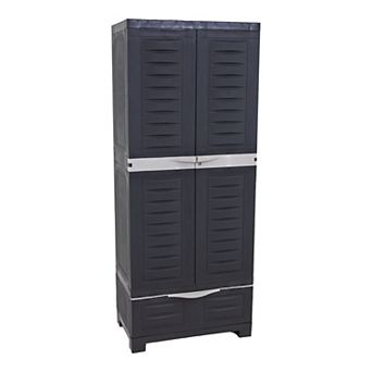 Sunnydaze Lockable Storage Cabinet with 3 Adjustable Shelves - 57.5"