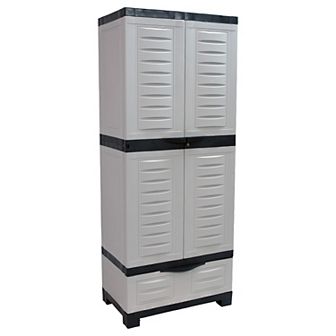 Sunnydaze Lockable Storage Cabinet with 3 Adjustable Shelves - 57.5"