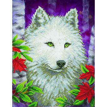DIAMOND DOTZ Diamond Painting Kit White Wolf Design