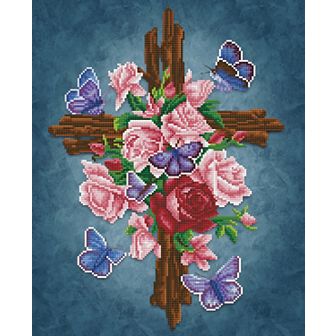 DIAMOND DOTZ Diamond Painting Kit Flower Cross Design