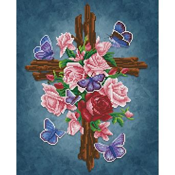 DIAMOND DOTZ Diamond Painting Kit Flower Cross Design