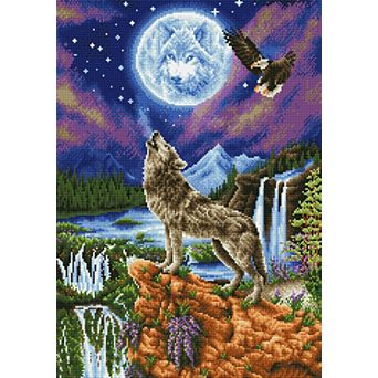 DIAMOND DOTZ Diamond Painting Kit & Mystic Wolf Design