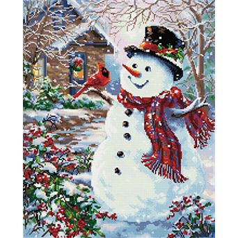 DIAMOND DOTZ Diamond Painting Snowman & Cardinal Design Kit