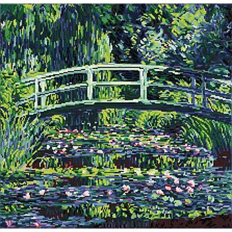DIAMOND DOTZ Diamond Painting Kit Water Lilies & Japanese Bridge Design