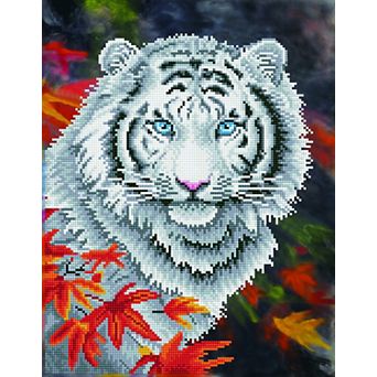 DIAMOND DOTZ Diamond Painting Kit White Tiger & Autumn Design
