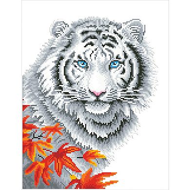 DIAMOND DOTZ Diamond Painting Kit White Tiger & Autumn Design