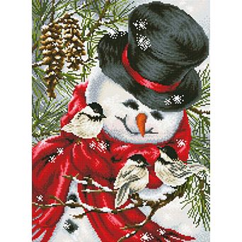 DIAMOND DOTZ Diamond Painting Kit - Snowman & Birds Design