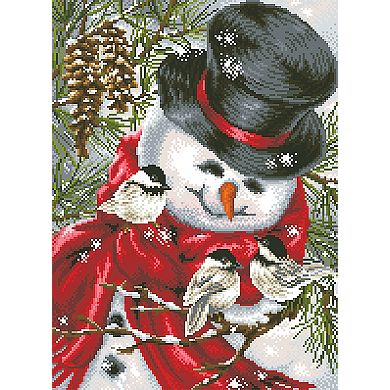 DIAMOND DOTZ Diamond Painting Kit - Snowman & Birds Design