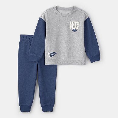 Toddler Boy Carter’s 2-Piece Varsity Crew Pullover & Joggers Set