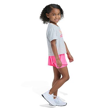Girls 4-6x adidas 2-Piece Short Sleeve Graphic Tee & Flowy Shorts Set