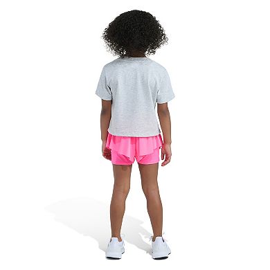 Girls 4-6x adidas 2-Piece Short Sleeve Graphic Tee & Flowy Shorts Set
