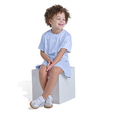 Girls 4-6x adidas 2-Piece Short Sleeve Printed Soccer Top & Skort Set