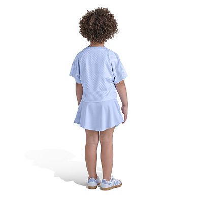 Girls 4-6x adidas 2-Piece Short Sleeve Printed Soccer Top & Skort Set