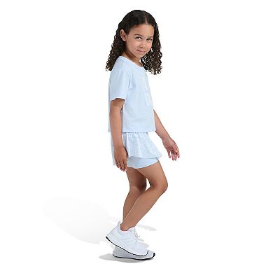 Girls 4-6x adidas 2-Piece Short Sleeve Graphic Tee & Printed Flowy Shorts Set