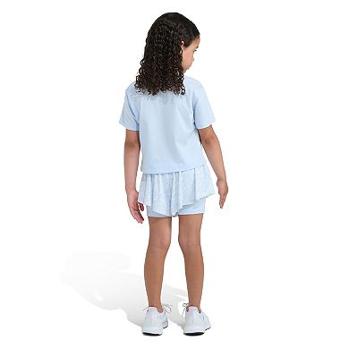 Girls 4-6x adidas 2-Piece Short Sleeve Graphic Tee & Printed Flowy Shorts Set