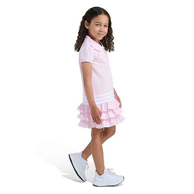 Toddler Girl adidas Short Sleeve Ruffle Polo Dress