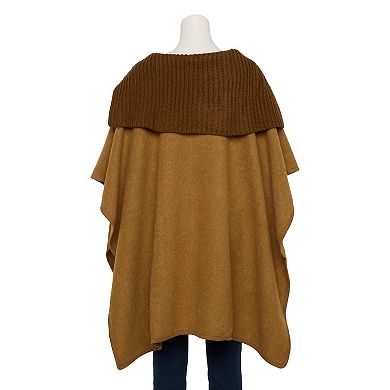 Women's Nanette Lepore Zippered Ruana With Knit Collar