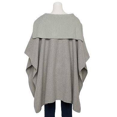 Women's Nanette Lepore Zippered Ruana With Knit Collar
