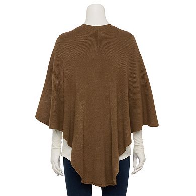 Women's Nanette Lepore Elegant Cropped Ruana With Pom Pom