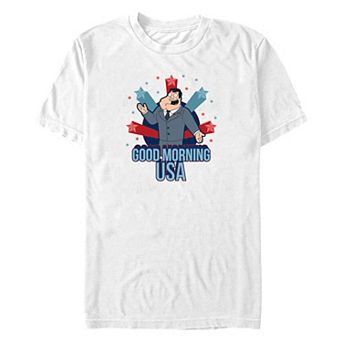 Big & Tall American Dad Stan Smith Good Morning USA Stars Graphic Tee