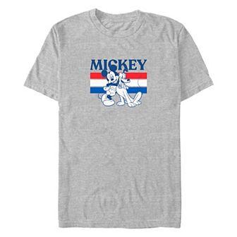 Disney's Mickey Mouse And Pluto Americana Big & Tall Graphic Tee