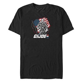 Big & Tall G.I. Joe American Flag Backdrop Americana Graphic Tee