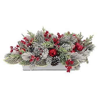 St. Nicholas Square® Artificial Greenery and Bauble Table Decor