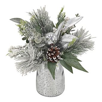 St. Nicholas Square® Botanical Mercury Glass Vessel & Arrangement Table Decor