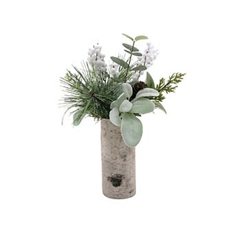 St. Nicholas Square® Botanical in Glittered Birchwood Vase Table Decor