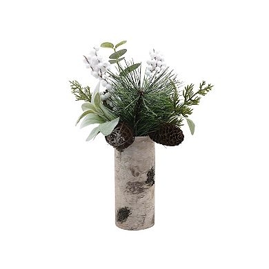 St. Nicholas Square® Botanical in Glittered Birchwood Vase Table Decor