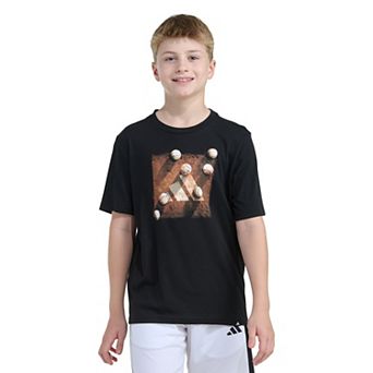 Boys 8-20 adidas Short Sleeve 3-Bar Baseball Plate Graphic Tee