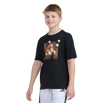 Boys 8-20 adidas Short Sleeve 3-Bar Baseball Plate Graphic Tee