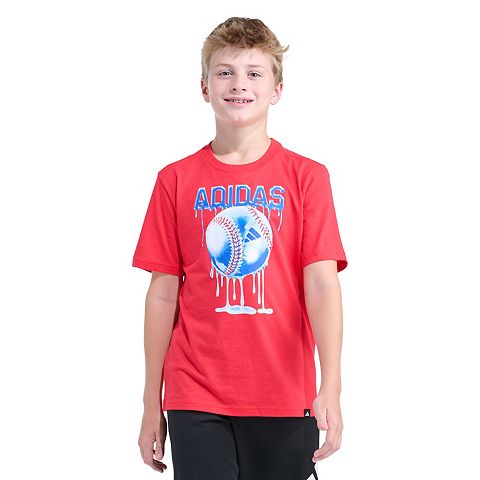 Детские футболки Boys 8-20 adidas Baseball Drip Liquid Chrome Logo Graphic Tee