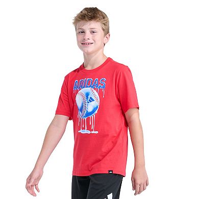 Boys 8-20 adidas Baseball Drip Liquid Chrome Logo Graphic Tee