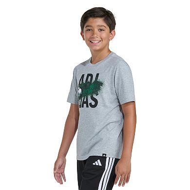 Boys 8-20 adidas Short Sleeve Soccer Motion Heather Graphic Tee in Regular & Plus Size