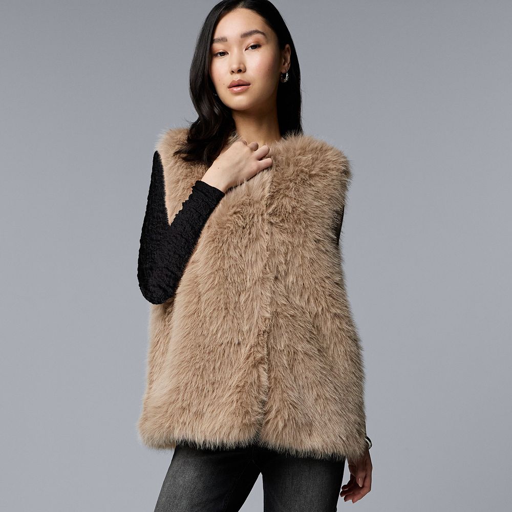 Women's Simply Vera Vera Wang Faux Fur Vest