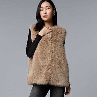 Women's Simply Vera Vera Wang Faux Fur Vest
