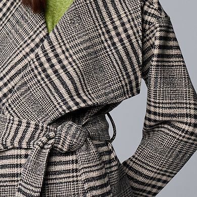 Women's Simply Vera Vera Wang Drape Collar Overcoat