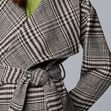 Petite Simply Vera Vera Wang Drape Collar Overcoat