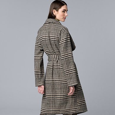 Petite Simply Vera Vera Wang Drape Collar Overcoat