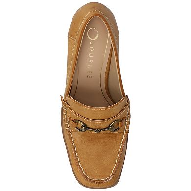 Journee Aisha Women's Square Toe Stacked Heel Pumps