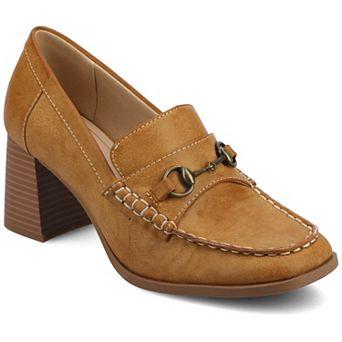 Journee Aisha Women's Square Toe Stacked Heel Pumps