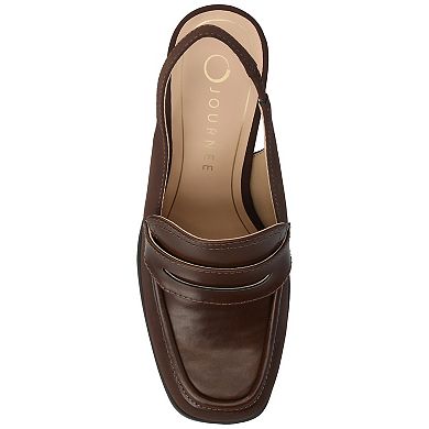 Journee Henrika Women's Square Toe Open Heel Pumps